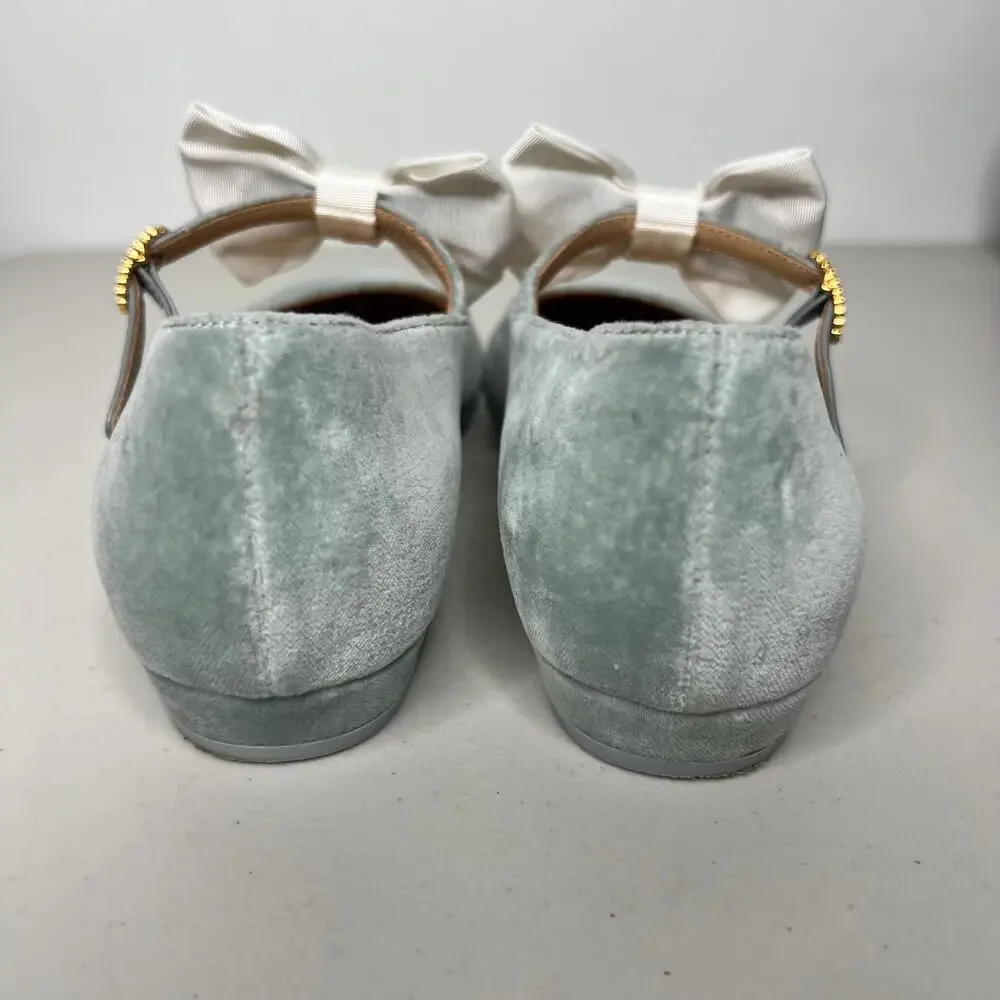 Chanel Velvet Ballet Flats Bow Métiers d'Art Size 38.5